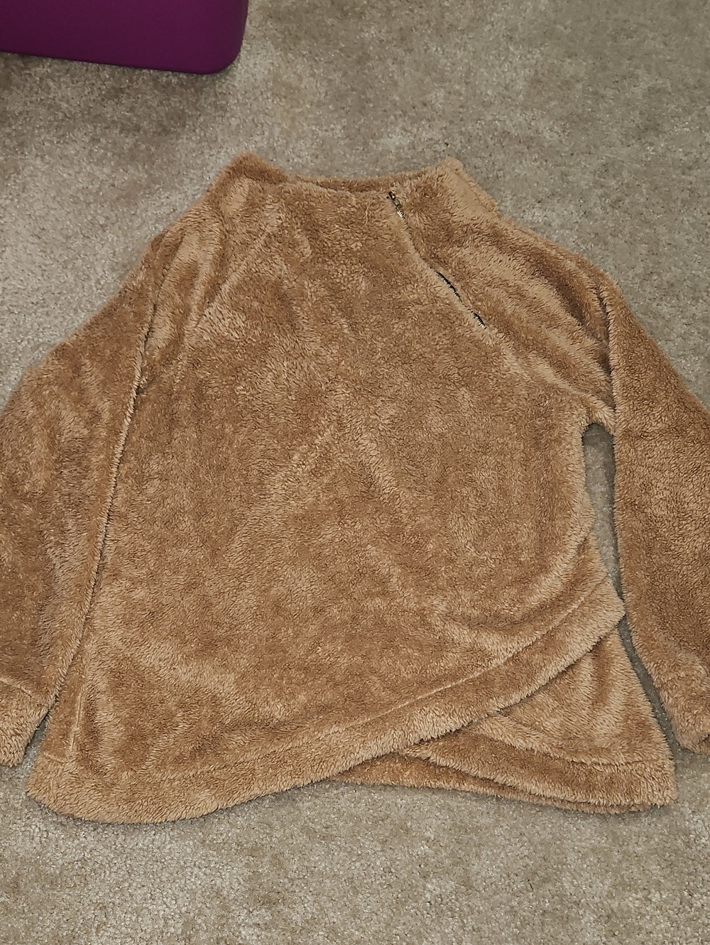 Cozy Plush Brown Teddy Pullover.